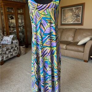 Vibrant Multicolor Midi Dress L